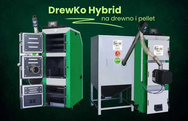 DrewKo Hybrid 12 kW – dwupaliwowy kocioł na drewno i pellet - Zdjęcie 1