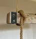 Stylowa lampa wisząca w klimacie loft / rustykalnym, lampa z belki z okuciem metalowym - 6