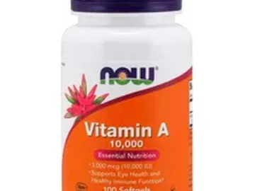 NOW Foods Witamina A 10 000 IU – 100 kapsułek | Wzrok, skóra