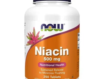 NOW Foods Niacyna 500 mg (Witamina B3) – 250 kapsułek