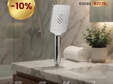 Deante Arnika Słuchawka Prysznicowa 3-funkcyjna – Chrom/Biał